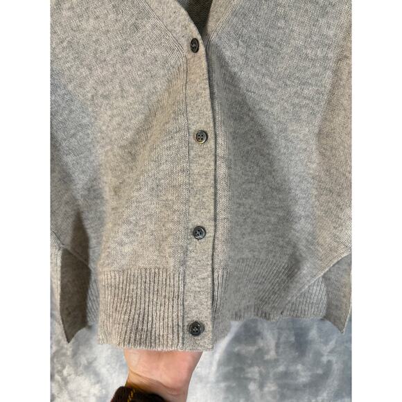 THEORY Gray Hanelee Cashmere Cardigan Sweater Small Minimalist Luxury Capsule - Picture 8 of 16